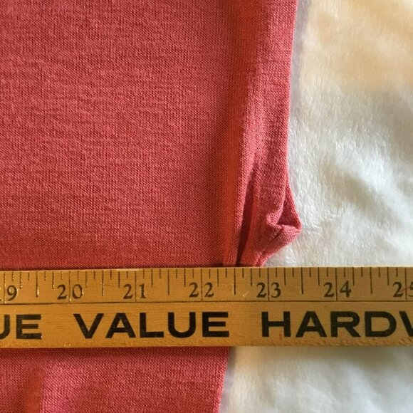 Orvis Knit Top Women's Sz Medium Cap Sleeve Relaxed V-Neck Rust Orange Hem Slits - Picture 12 of 13